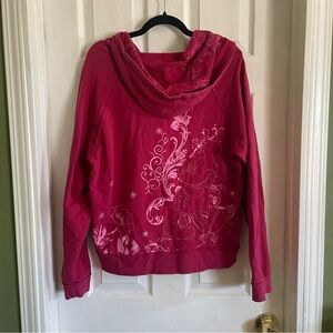 Disneyland Resort zip up Mickey Mouse hoodie jacket pink red Mickey size XL